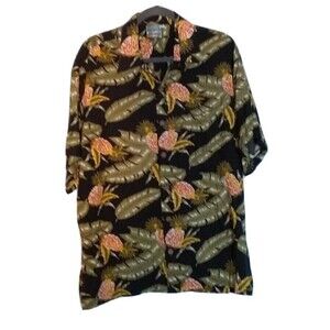 Pineapple Moon Men's Hawaiian Shirt Medium Rayon Pineapple Tropical